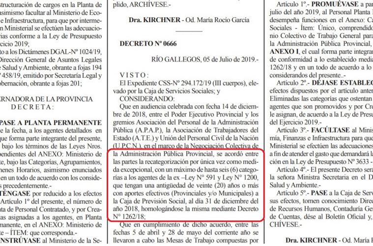 A nueve días de las elecciones Alicia decretó recategorizaciones y pases a planta de contratados