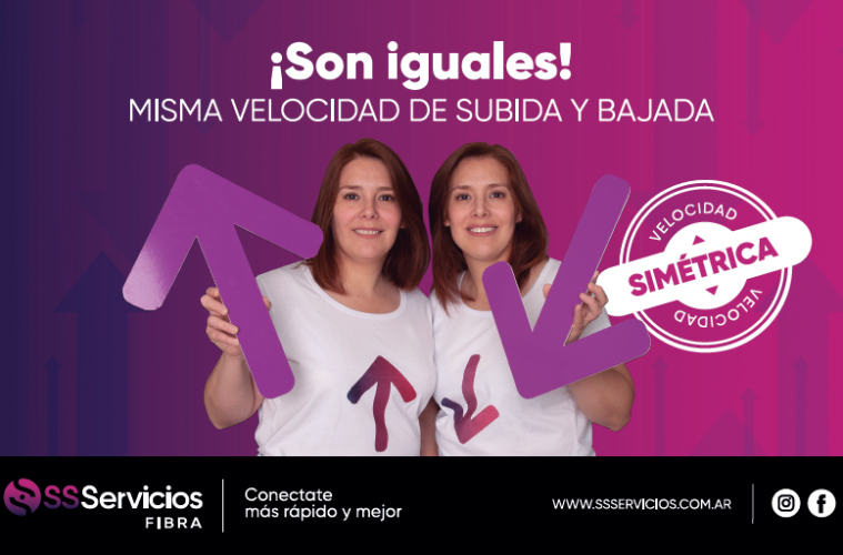 SS Servicios: a partir de hoy los clientes del plan SS Fibra dispondrán de velocidad simétrica para subir y bajar datos