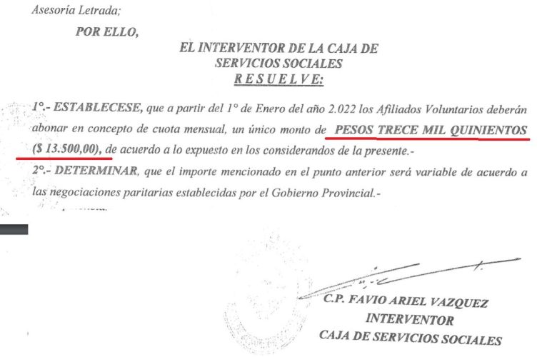 La Caja de Servicios Sociales aumentó a $ 13.500 el valor de la cuota a los afiliados voluntarios, quienes a partir de ahora tendrán la misma cobertura que los activos