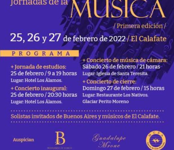 El Calafate: Jornadas de música con clases magistrales y conciertos en vivo